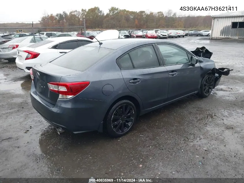 2017 Subaru Impreza 2.0I VIN: 4S3GKAA67H3621411 Lot: 40835969