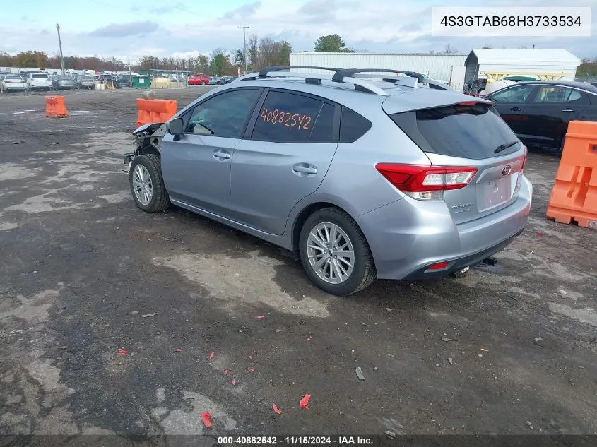 2017 Subaru Impreza 2.0I Premium VIN: 4S3GTAB68H3733534 Lot: 40882542