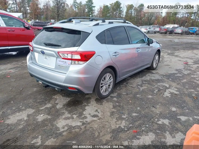 2017 Subaru Impreza 2.0I Premium VIN: 4S3GTAB68H3733534 Lot: 40882542