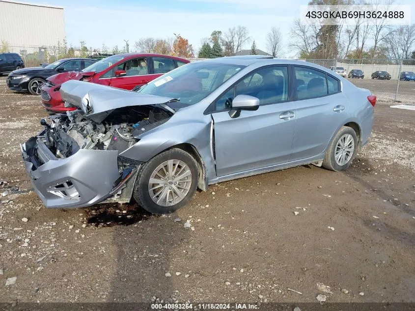 2017 Subaru Impreza 2.0I Premium VIN: 4S3GKAB69H3624888 Lot: 40893264