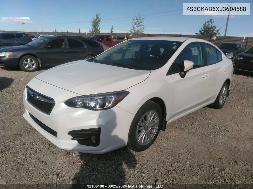 2018 Subaru Impreza Premium VIN: 4S3GKAB6XJ3604588 Lot: 12109190