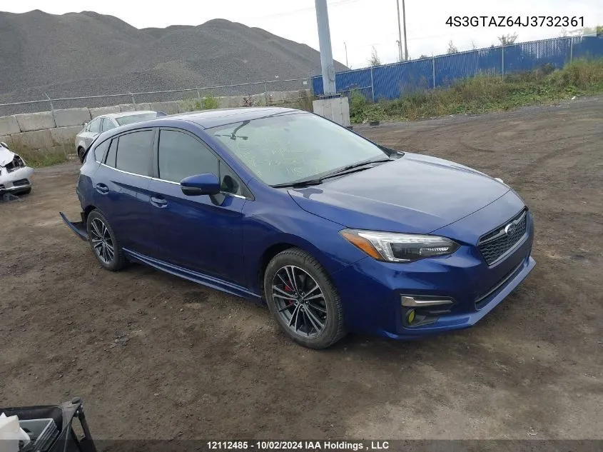 2018 Subaru Impreza Limited VIN: 4S3GTAZ64J3732361 Lot: 12112485