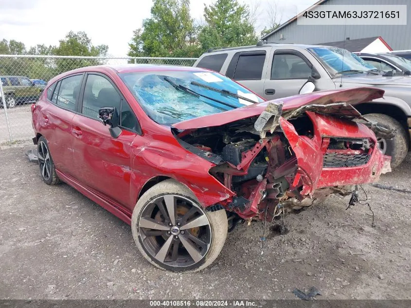 2018 Subaru Impreza Sport VIN: 4S3GTAM63J3721651 Lot: 40108516