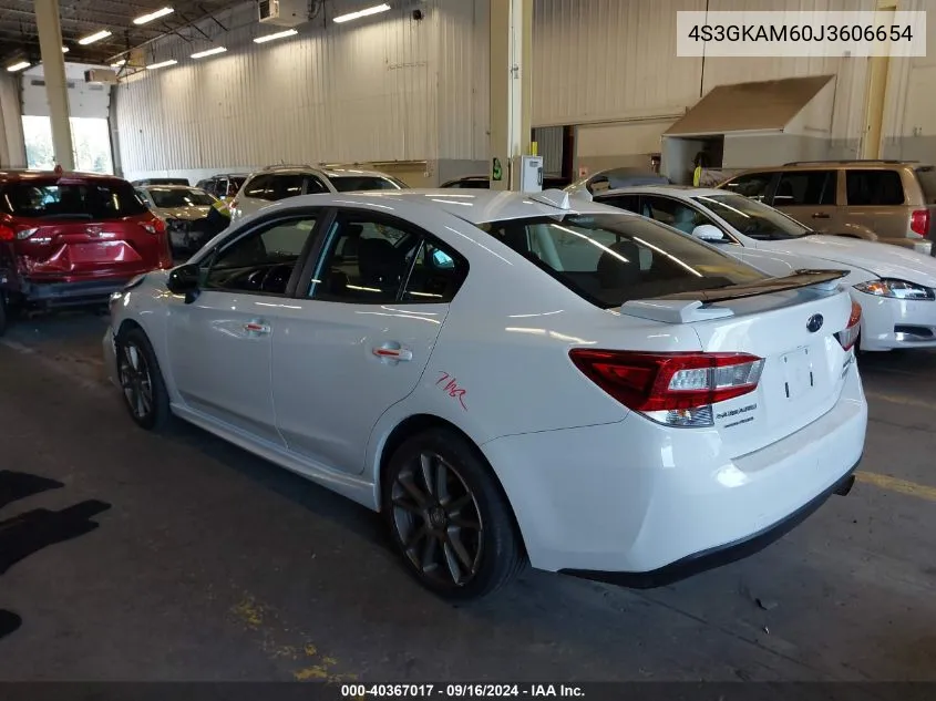 2018 Subaru Impreza 2.0I Sport VIN: 4S3GKAM60J3606654 Lot: 40367017