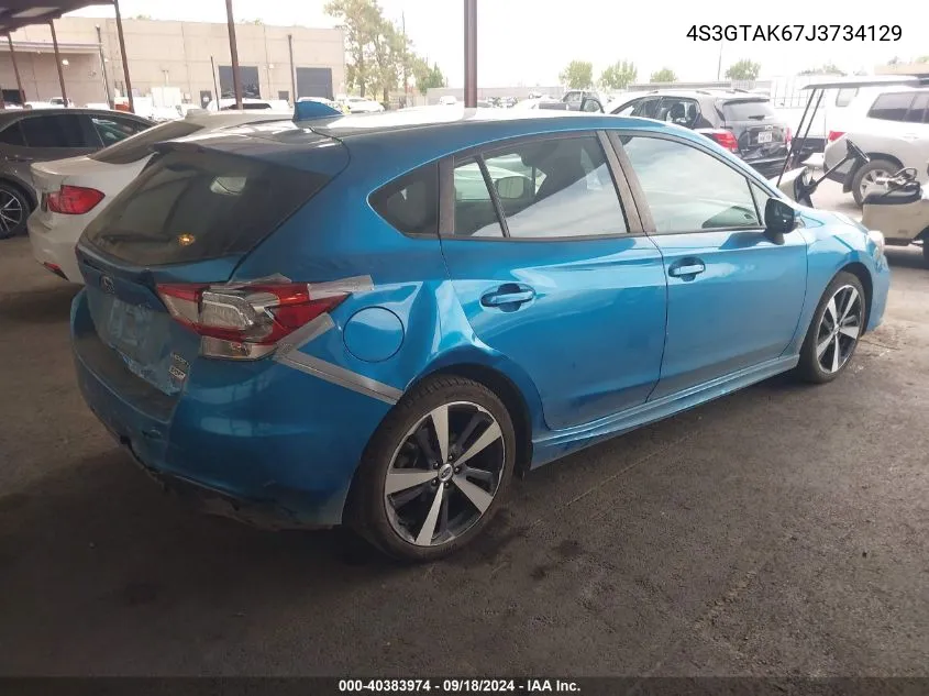 2018 Subaru Impreza 2.0I Sport VIN: 4S3GTAK67J3734129 Lot: 40383974