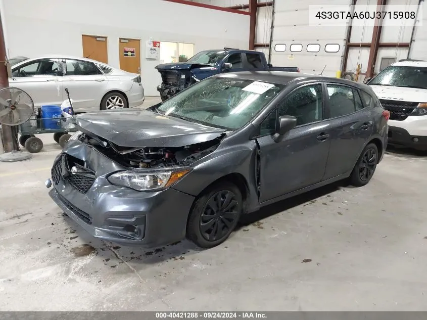 2018 Subaru Impreza 2.0I VIN: 4S3GTAA60J3715908 Lot: 40421288