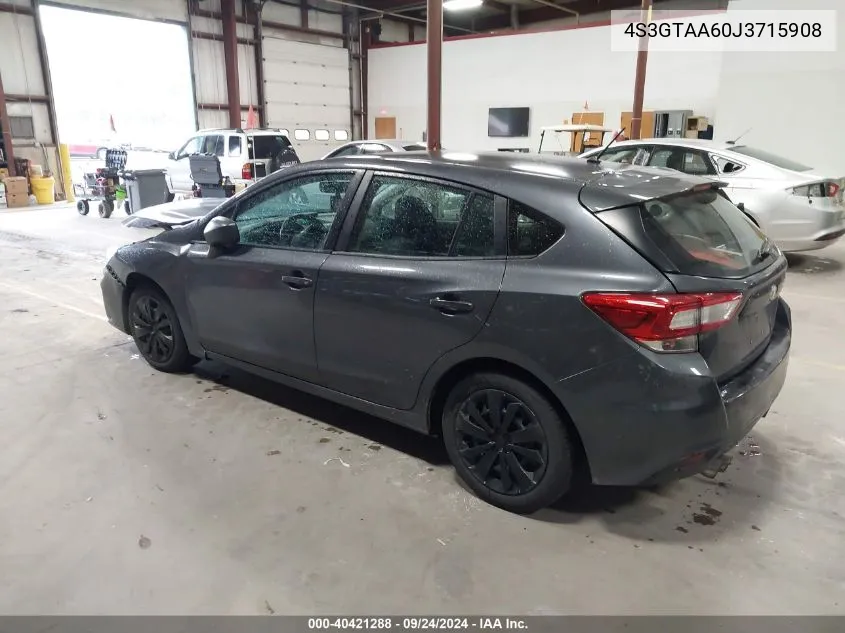 2018 Subaru Impreza 2.0I VIN: 4S3GTAA60J3715908 Lot: 40421288