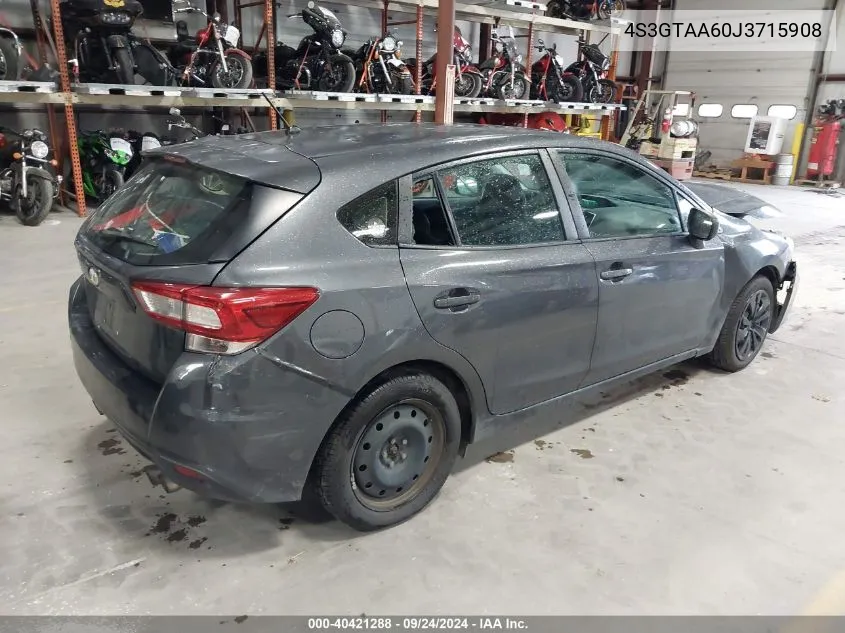 2018 Subaru Impreza 2.0I VIN: 4S3GTAA60J3715908 Lot: 40421288