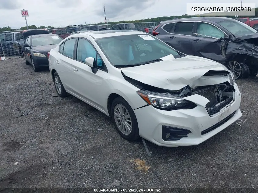 2018 Subaru Impreza 2.0I Premium VIN: 4S3GKAB68J3609918 Lot: 40436813