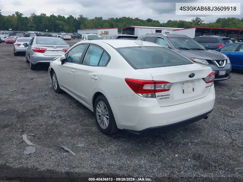 2018 Subaru Impreza 2.0I Premium VIN: 4S3GKAB68J3609918 Lot: 40436813