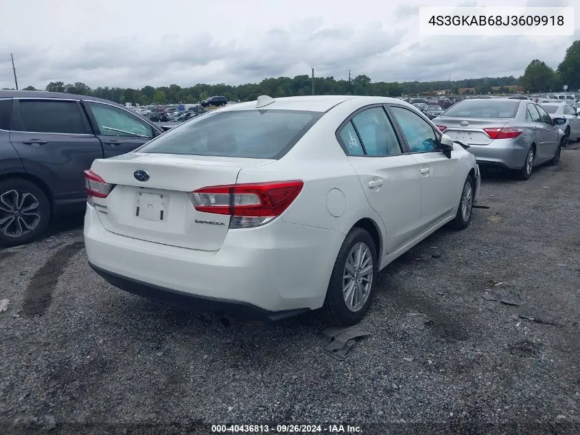 2018 Subaru Impreza 2.0I Premium VIN: 4S3GKAB68J3609918 Lot: 40436813