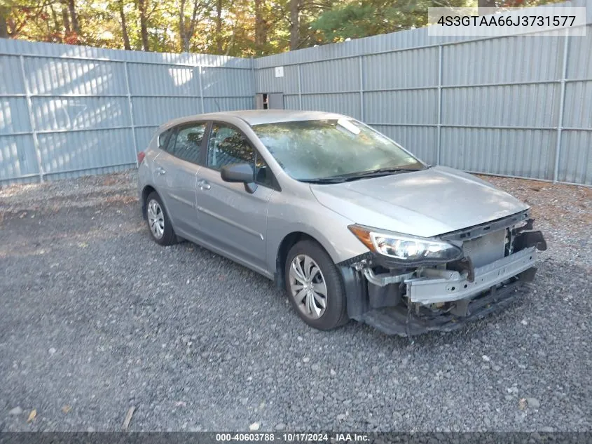 2018 Subaru Impreza VIN: 4S3GTAA66J3731577 Lot: 40603788