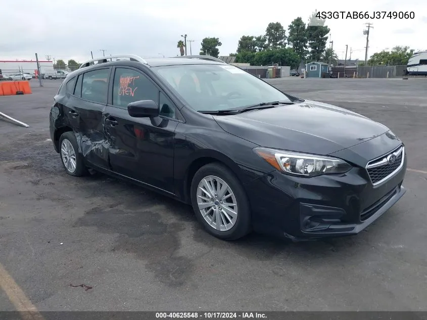 2018 Subaru Impreza 2.0I Premium VIN: 4S3GTAB66J3749060 Lot: 40625548