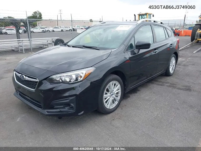 2018 Subaru Impreza 2.0I Premium VIN: 4S3GTAB66J3749060 Lot: 40625548