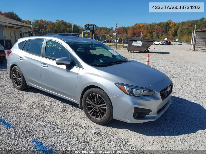 2018 Subaru Impreza 2.0I VIN: 4S3GTAA60J3734202 Lot: 40634281