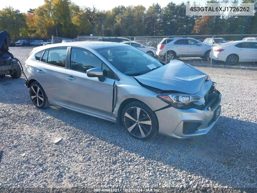 2018 Subaru Impreza 2.0I Sport VIN: 4S3GTAL6XJ1726262 Lot: 40663321