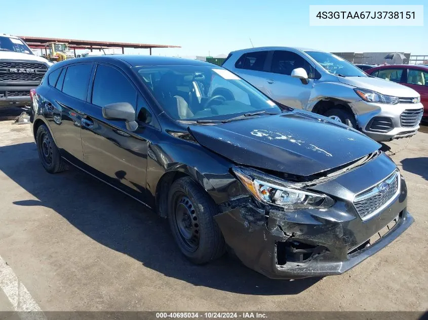 2018 Subaru Impreza 2.0I VIN: 4S3GTAA67J3738151 Lot: 40695034