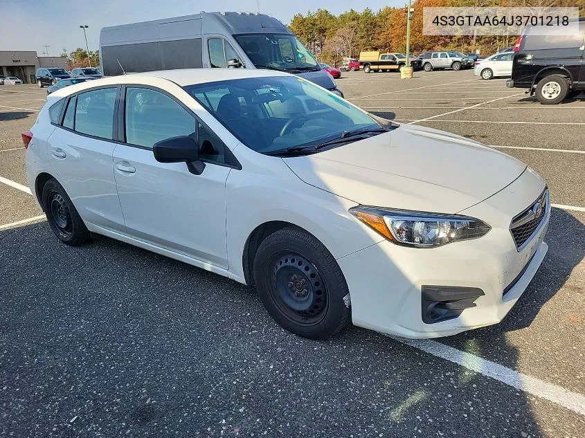 4S3GTAA64J3701218 2018 Subaru Impreza 2.0I