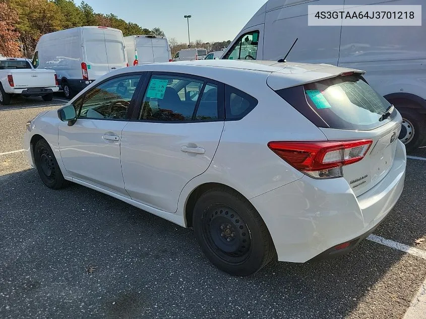 2018 Subaru Impreza 2.0I VIN: 4S3GTAA64J3701218 Lot: 40749474