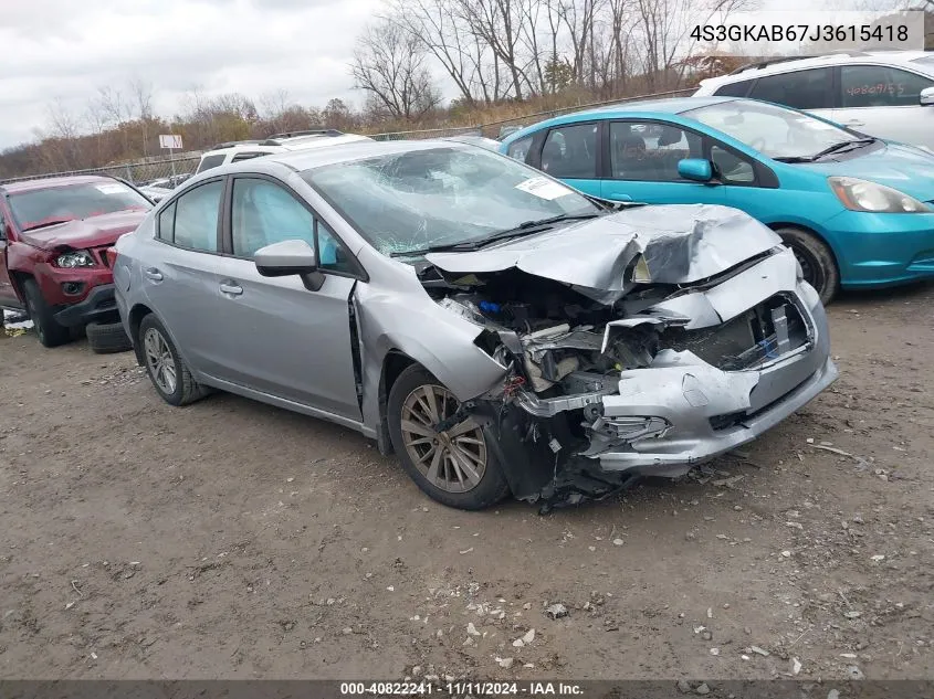 2018 Subaru Impreza 2.0I Premium VIN: 4S3GKAB67J3615418 Lot: 40822241