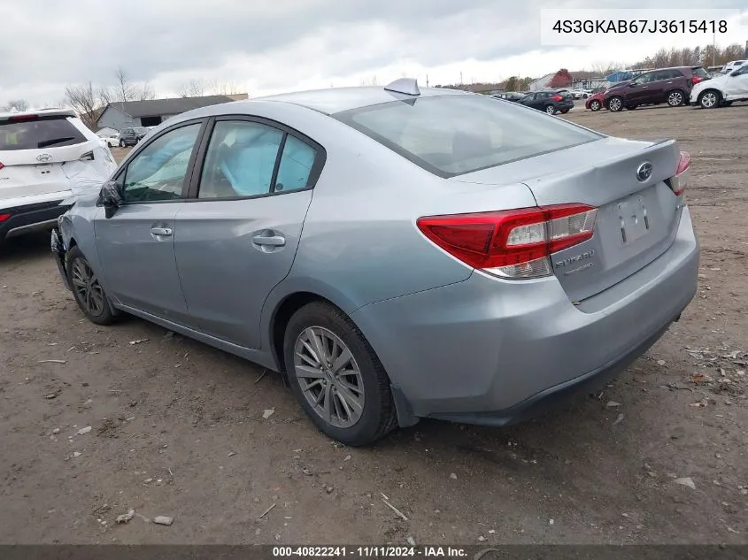 2018 Subaru Impreza 2.0I Premium VIN: 4S3GKAB67J3615418 Lot: 40822241