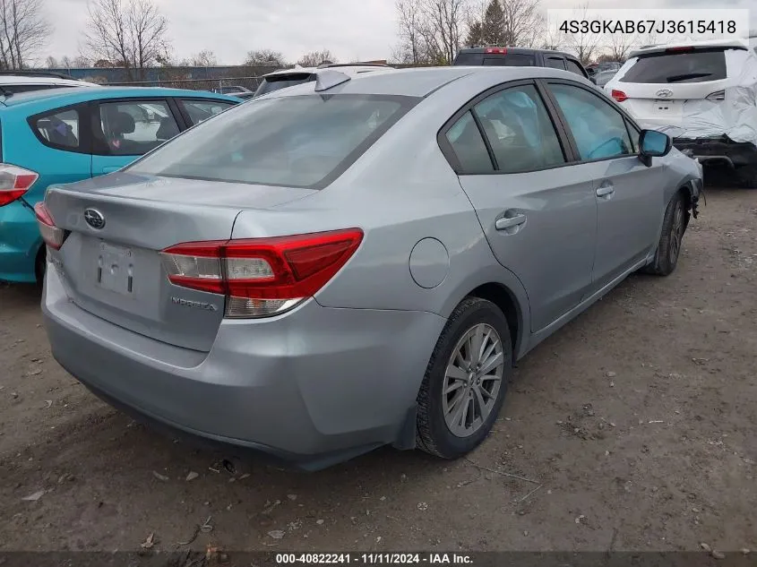 2018 Subaru Impreza 2.0I Premium VIN: 4S3GKAB67J3615418 Lot: 40822241