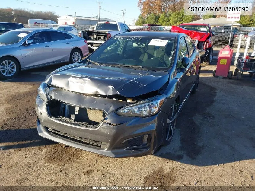 2018 Subaru Impreza 2.0I Sport VIN: 4S3GKAM68J3605090 Lot: 40823559