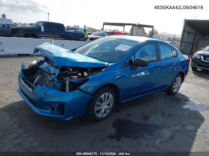 2018 Subaru Impreza 2.0I VIN: 4S3GKAA62J3604618 Lot: 40846175