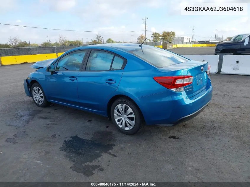 2018 Subaru Impreza 2.0I VIN: 4S3GKAA62J3604618 Lot: 40846175