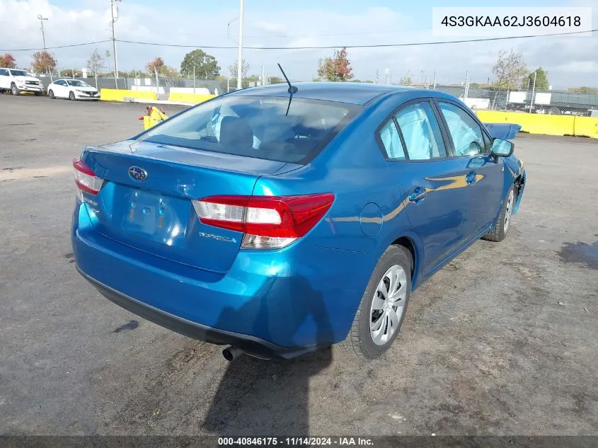 2018 Subaru Impreza 2.0I VIN: 4S3GKAA62J3604618 Lot: 40846175