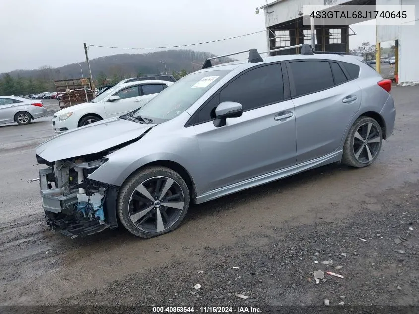 2018 Subaru Impreza 2.0I Sport VIN: 4S3GTAL68J1740645 Lot: 40853544