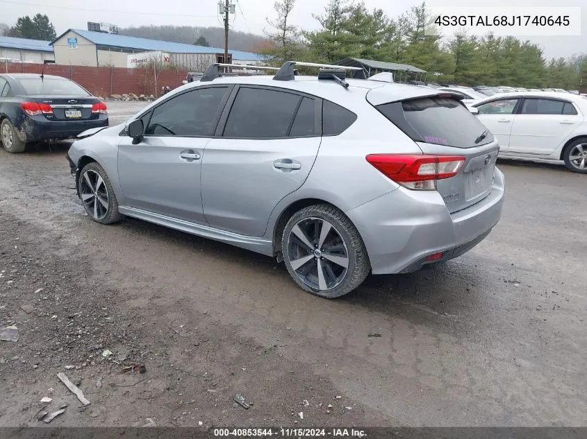 2018 Subaru Impreza 2.0I Sport VIN: 4S3GTAL68J1740645 Lot: 40853544