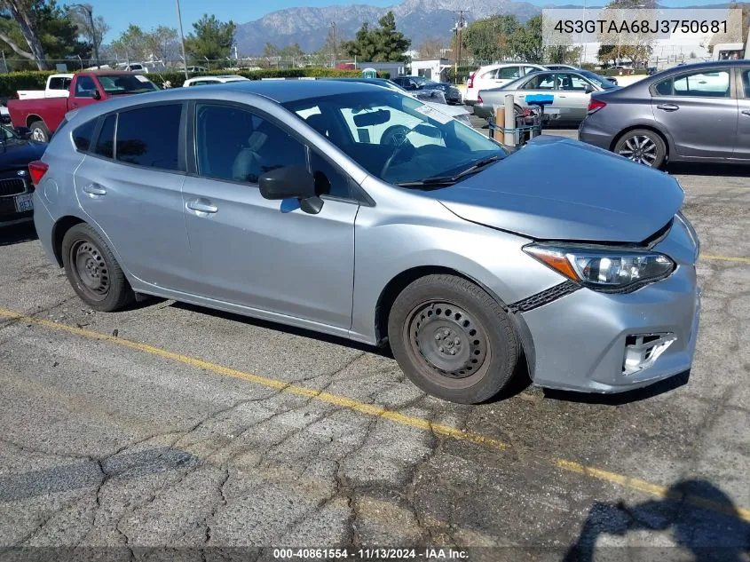 2018 Subaru Impreza 2.0I VIN: 4S3GTAA68J3750681 Lot: 40861554