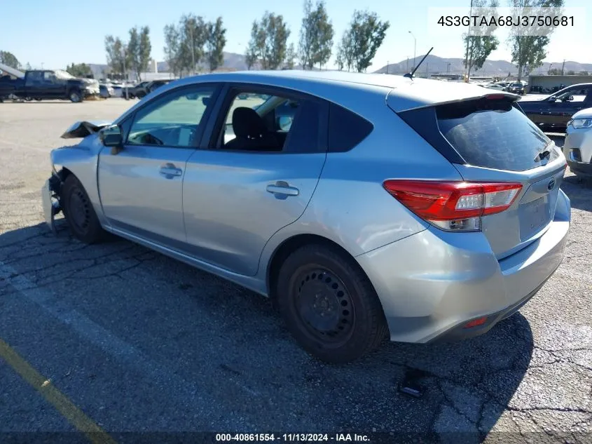 2018 Subaru Impreza 2.0I VIN: 4S3GTAA68J3750681 Lot: 40861554