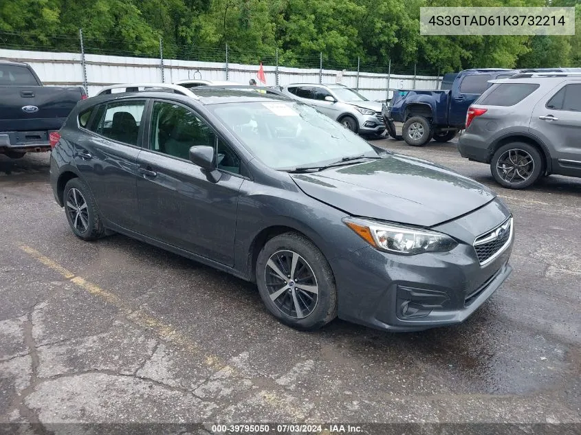 2019 Subaru Impreza 2.0I Premium VIN: 4S3GTAD61K3732214 Lot: 39795050