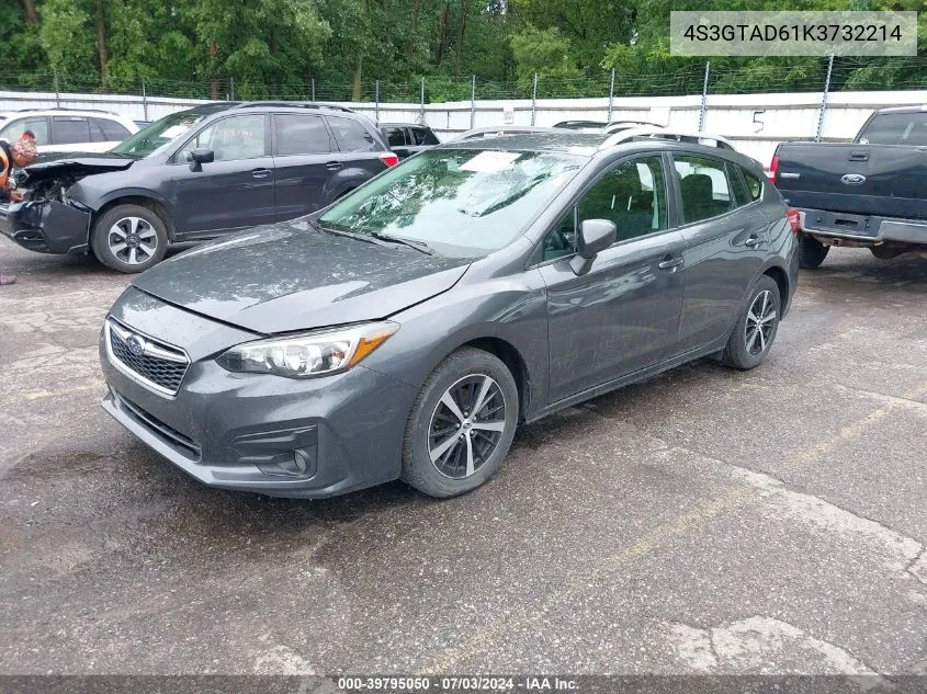 2019 Subaru Impreza 2.0I Premium VIN: 4S3GTAD61K3732214 Lot: 39795050