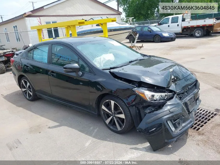 2019 Subaru Impreza 2.0I Sport VIN: 4S3GKAM66K3604845 Lot: 39918587