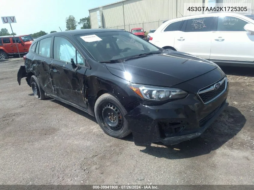 2019 Subaru Impreza 2.0I VIN: 4S3GTAA62K1725305 Lot: 39941908