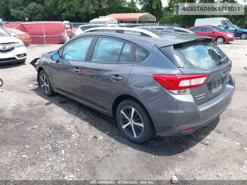 4S3GTAD65K3718011 2019 Subaru Impreza 2.0I Premium