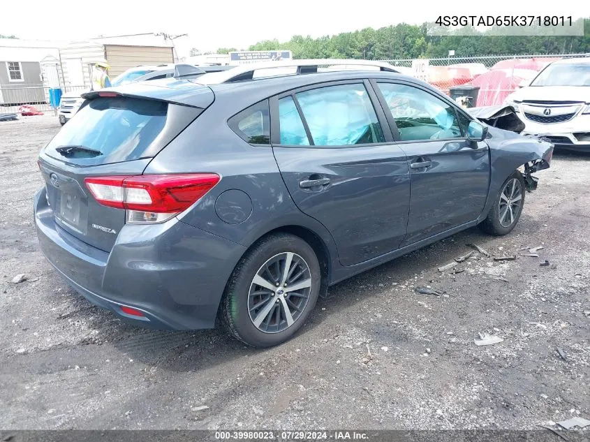 4S3GTAD65K3718011 2019 Subaru Impreza 2.0I Premium