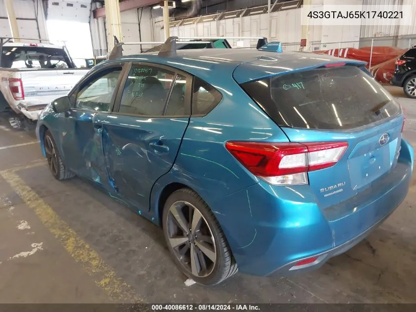 4S3GTAJ65K1740221 2019 Subaru Impreza 2.0I Sport