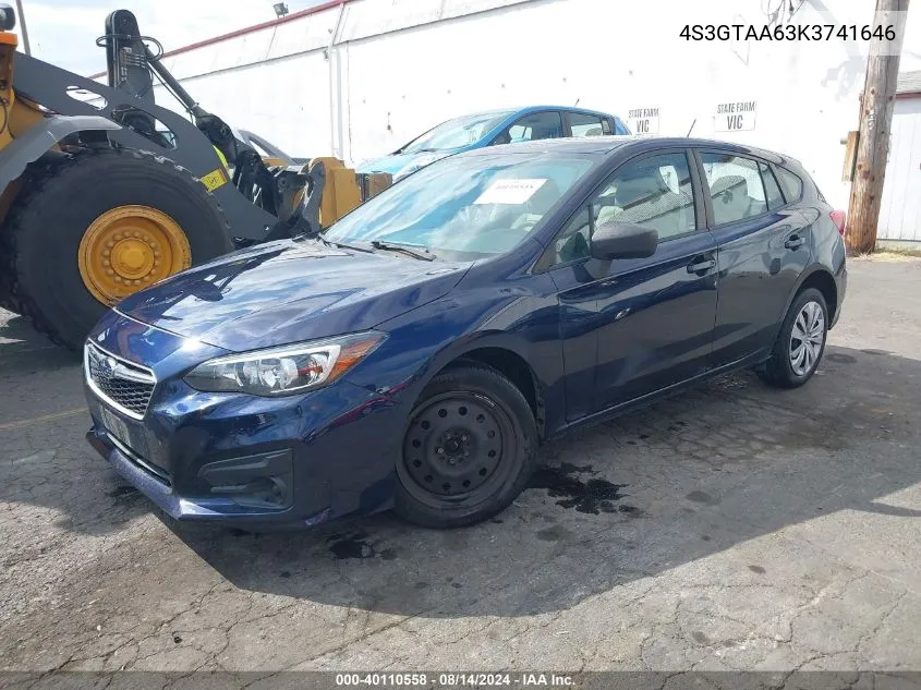 2019 Subaru Impreza 2.0I VIN: 4S3GTAA63K3741646 Lot: 40110558