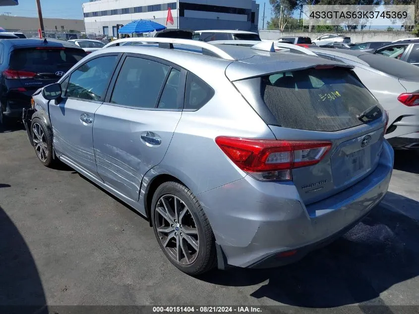 2019 Subaru Impreza 2.0I Limited VIN: 4S3GTAS63K3745369 Lot: 40151404