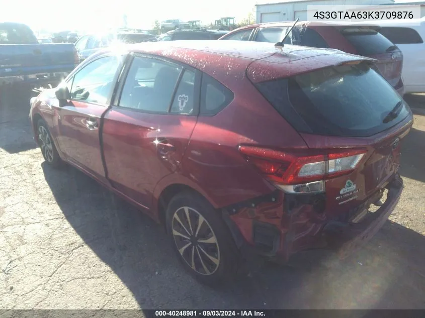 4S3GTAA63K3709876 2019 Subaru Impreza 2.0I