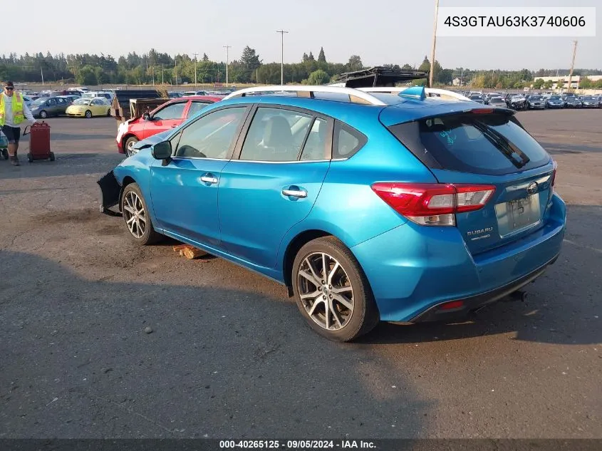 2019 Subaru Impreza 2.0I Limited VIN: 4S3GTAU63K3740606 Lot: 40265125