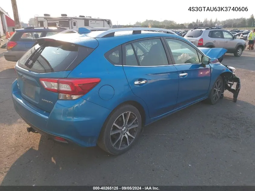 2019 Subaru Impreza 2.0I Limited VIN: 4S3GTAU63K3740606 Lot: 40265125