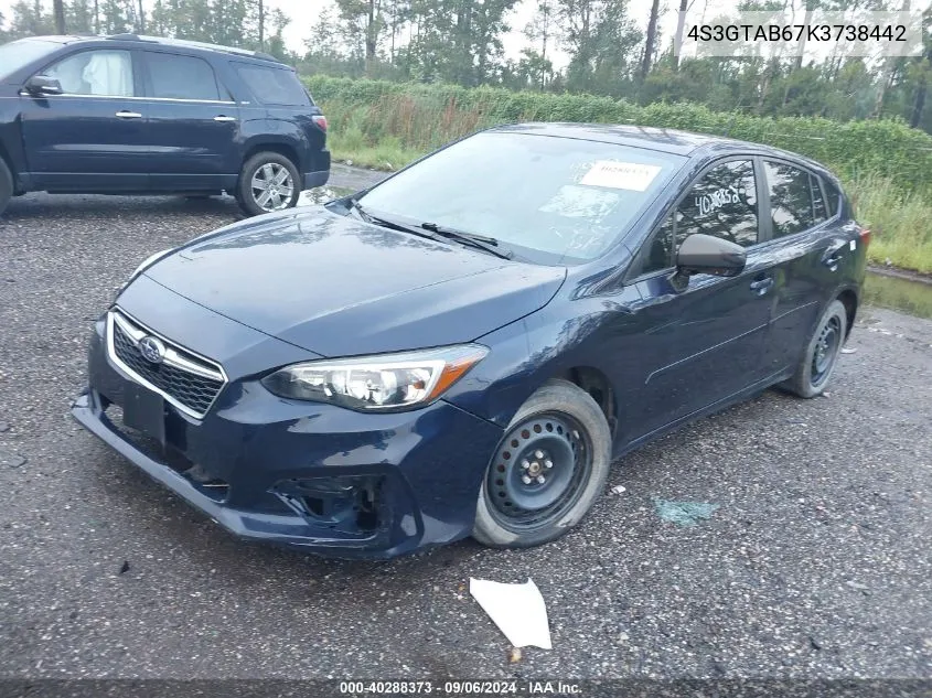 4S3GTAB67K3738442 2019 Subaru Impreza 2.0I