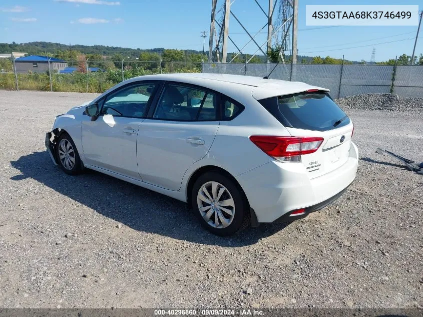 2019 Subaru Impreza 2.0I VIN: 4S3GTAA68K3746499 Lot: 40296860