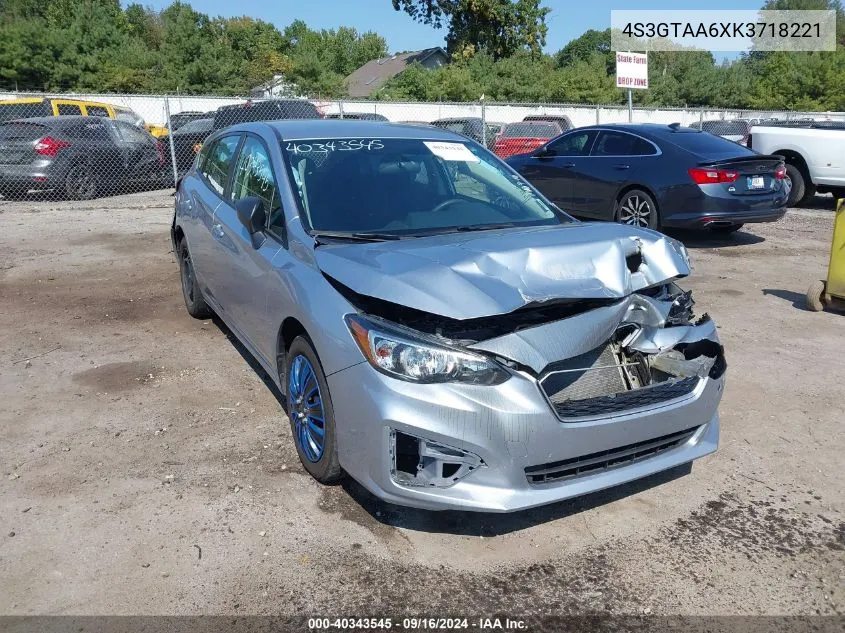 2019 Subaru Impreza 2.0I VIN: 4S3GTAA6XK3718221 Lot: 40343545