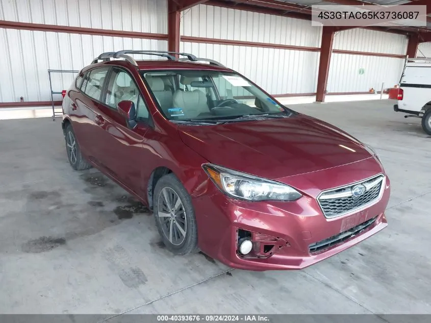 2019 Subaru Impreza Premium VIN: 4S3GTAC65K3736087 Lot: 40393676